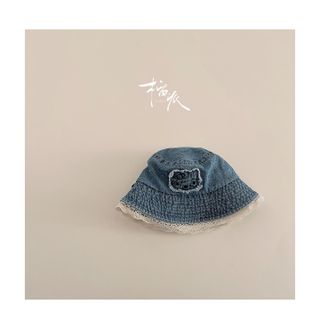 Mũ Bucket Jean Viền Ren Cho Bé – Mũ Tai Bèo Chống Nắng Thêu Hoạt Hình Dễ Thương AB73