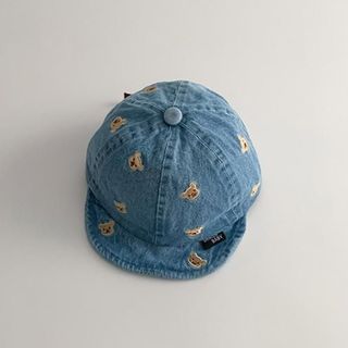 Mũ Lưỡi Trai Mềm Denim Thêu Gấu Cho Bé Trai Bé Gái – Nón Jean Hàn Quốc Dễ Thương, Thoáng Mát, Chống Nắng  AB72