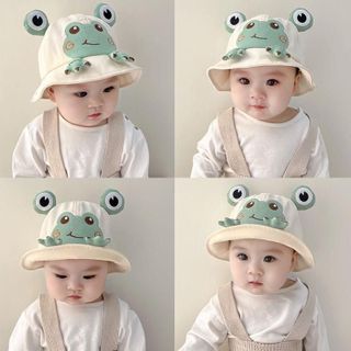 (Combo) Mũ Ếch Trẻ Em từ 6th~2tuổi Nón Bucket Chất Liệu Cotton Hình Ếch Dễ Thương Cho Bé (H233SX4M)