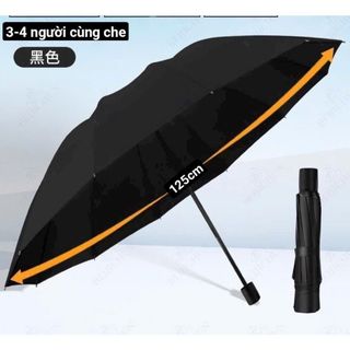 Ô Che Mưa, Nắng Siêu To 125cm - Dù Gấp Gọn Che Mưa Chống Nắng Cỡ Lớn 12 Nan Sắt Cứng Cáp Bền Bỉ