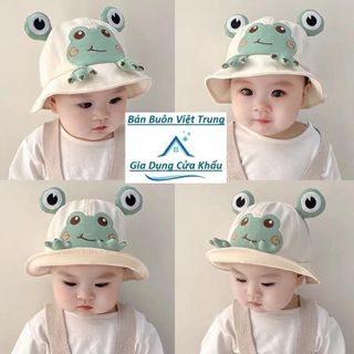 (Combo) Mũ Ếch Trẻ Em từ 6th~2tuổi Nón Bucket Chất Liệu Cotton Hình Ếch Dễ Thương Cho Bé (H233BBVT)