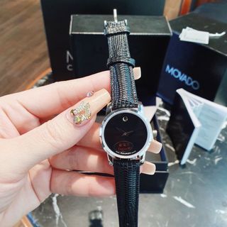 SĂN SALE MÙA HÈ ĐỒNG HỒ NAM NỮ MOVODA DÂY DA MẶT ĐEN MÁY RONDA