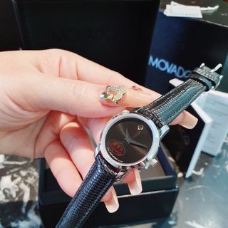SĂN SALE MÙA HÈ ĐỒNG HỒ NAM NỮ MOVODA DÂY DA MẶT ĐEN MÁY RONDA
