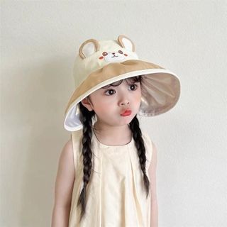 Mũ Vành Rộng Che Nắng Cho Bé 2-10 Tuổi , Nắng Hở Chóp Họa Tiết Hoạt Hình Dễ Thương Cho Bé