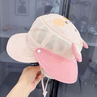 Mũ nón vành kèm che gáy có tháo rời dáng lưới cho bé 3-8 tuổi đi hè chất mềm thoáng