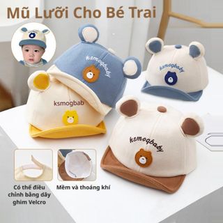 Mũ lưỡi trai cotton cho bé trai, gái 6-24 tháng, nón thoáng khí không gây kích ứng da cho trẻ em