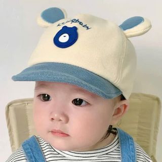 Mũ Lưỡi Trai Mềm Chất Nhung Tăm Mềm Đính Gấu Cho Bé 6m-2 Tuổi