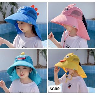 Mũ chống nắng, nón chống nắng, chống tia UV có lưới thoáng mát kèm còi đi biển cho bé trai, bé gái
