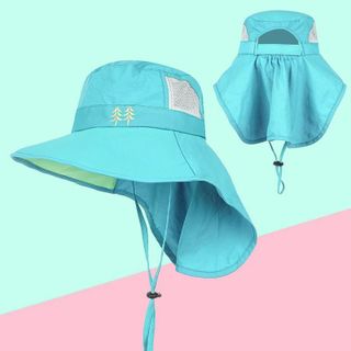 Mũ chống nắng, nón chống nắng, chống tia UV có lưới thoáng mát kèm còi đi biển cho bé trai, bé gái