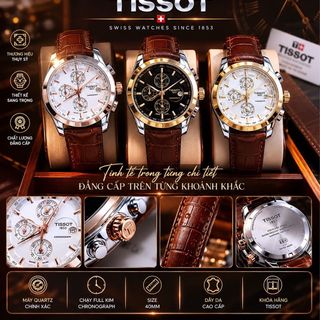 SĂN SALE MÙA HÈ ĐỒNG HỒ NAM TRUNG CẤP TISOC DÂY DA NÂU CHRONOGRAPH