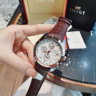 SĂN SALE MÙA HÈ ĐỒNG HỒ NAM TRUNG CẤP TISOC DÂY DA NÂU CHRONOGRAPH