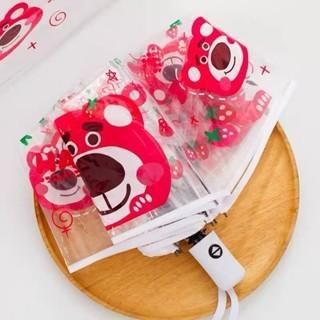 TD565 Ô trong suốt gấp gọn, dù trong suốt cute, ô hello kitty, gấu dâu trong suốt gấp gọn thời trang