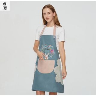 Tạp dề hoa hình thỏ có túi bụng chống thấm chống bắn lau tay tiện lợi - HM462