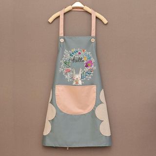 Tạp dề hoa hình thỏ có túi bụng chống thấm chống bắn lau tay tiện lợi - HM462