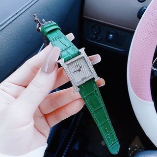 ĐỒNG HỒ NỮ CAO CẤP HREMES DÂY DA MẶT FULL HỘT