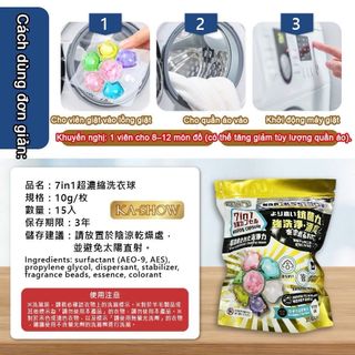 Viên giặt NHẬT BẢN 7trong1 , thung 120g 15vien