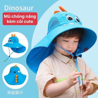 Nón Chống Nắng Kèm Còi Che Vai Gáy - Mũ Chống Nắng chống Tia UV Có Lưới Thoáng Mát Cho Bé