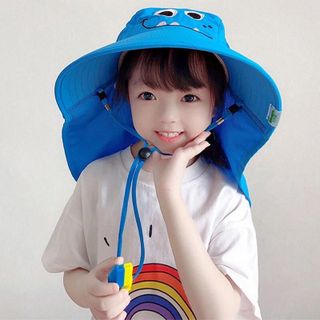 Nón Chống Nắng Kèm Còi Che Vai Gáy - Mũ Chống Nắng chống Tia UV Có Lưới Thoáng Mát Cho Bé