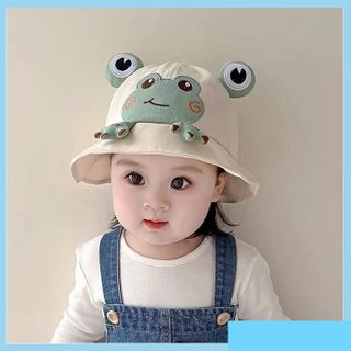 (Combo) Mũ Ếch Trẻ Em từ 6th~2tuổi Nón Bucket Chất Liệu Cotton Hình Ếch Dễ Thương Cho Bé (H233BBVT)