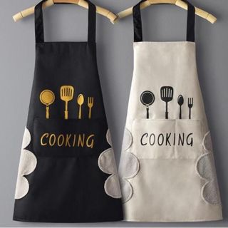 Tạp Dề Nội Trợ COOKING Áo Nấu Ăn Vào Vào Bếp Hình Đẹp Dễ Thương Có Túi Lớn Cho Nam Nữ Nhập Khẩu LIDORY