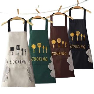 Tạp Dề Nội Trợ COOKING Áo Nấu Ăn Vào Vào Bếp Hình Đẹp Dễ Thương Có Túi Lớn Cho Nam Nữ Nhập Khẩu LIDORY