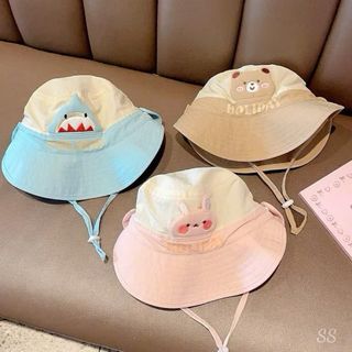 Mũ nón vành kèm che gáy có tháo rời dáng lưới cho bé 3-8 tuổi đi hè chất mềm thoáng