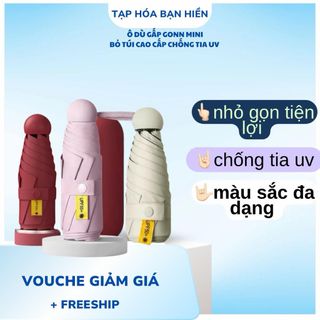 [KH]Ô Dù Gấp Gọn Mini Tán Rộng 85cm Bỏ Túi Cao Cấp Chống Tia UV Kèm Hộp Đựng Tiện Lợi, Ô Mini Thời Trang Nhiều Màu