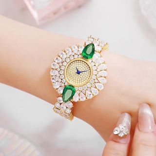 SET ĐỒNG HỒ NỮ CHÍNH HÃNG FUNMEI F0022 ĐÍNH ĐÁ CZ KÈM DÂY CHUYỀN TENNIS FULLBOX TEM
