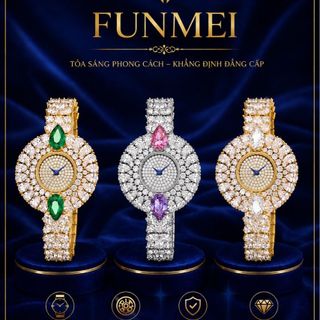 SET ĐỒNG HỒ NỮ CHÍNH HÃNG FUNMEI F0022 ĐÍNH ĐÁ CZ KÈM DÂY CHUYỀN TENNIS FULLBOX TEM