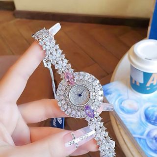 SET ĐỒNG HỒ NỮ CHÍNH HÃNG FUNMEI F0022 ĐÍNH ĐÁ CZ KÈM DÂY CHUYỀN TENNIS FULLBOX TEM