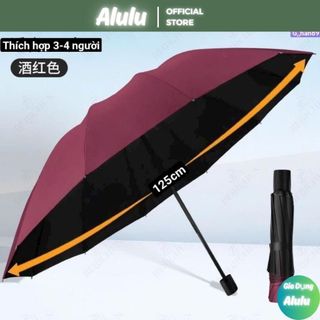 Ô Che Mưa, Nắng Siêu To 125cm - Dù Gấp Gọn Che Mưa Chống Nắng Cỡ Lớn 12 Nan Sắt Cứng Cáp Bền Bỉ