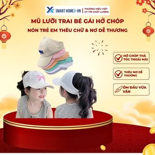 Mũ lưỡi trai cho bé, kiểu dáng và thêu chữ hottrend, chất kaki mềm thoáng mát dành cho bé