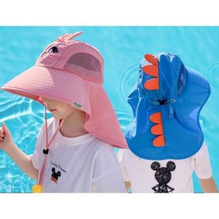 Nón Chống Nắng Kèm Còi  Che Vai Gáy - Mũ Chống Nắng chống Tia UV Có Lưới Thoáng Mát Cho Bé