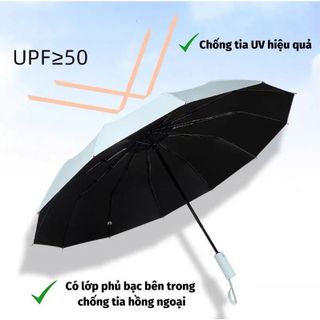 Ô dù che mưa đi nắng tự động gấp mở 2 chiều chống tia UV cỡ lớn loại 24  nan