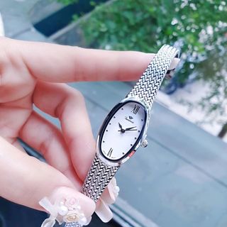SET ĐỒNG HỒ NỮ CHÍNH HÃNG FUNMEI FL2147 MẶT OVAN DÂY LƯỚI LỤA FULLBOX