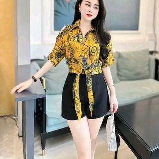 Áo Họa Tiết Thắt Eo sang chảnh