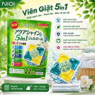 Viên giặt Nhật Bản 5in1 , thùng 50tui , túi 22viên , giấy tờ đầy đủ