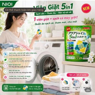 Viên giặt Nhật Bản 5in1 , thùng 50tui , túi 22viên , giấy tờ đầy đủ