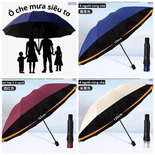 Ô Che Mưa Chống Nắng Siêu To Vành Rộng 12 Nan Gấp Gọn Chắc Chắn