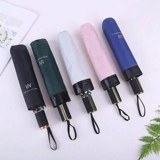 Dù Che Mưa Chống UV 2 Lớp Gấp Gọn, Ô Dù Tự Động Gấp Mở 2 Chiều, Chống Nắng Chất Lượng Cao