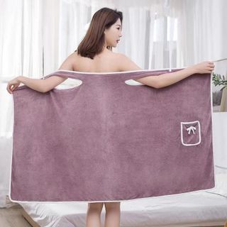 Khăn Tắm Hai Dây Có Túi Bằng Vải Cotton Dày Dặn Mềm Mịn Siêu Thấm Hút 80x150cm