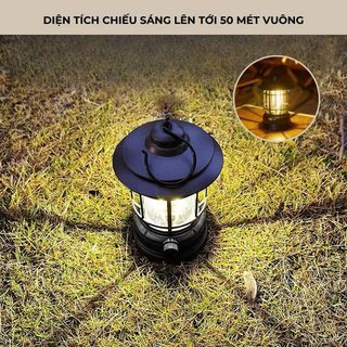 Đèn cắm trại, Đèn bão siêu sáng có móc treo ( Loại cắm sạc )
