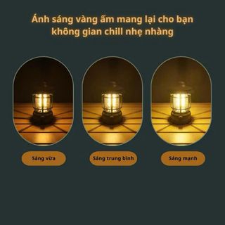 Đèn cắm trại, Đèn bão siêu sáng có móc treo ( Loại cắm sạc )