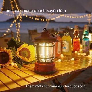 Đèn cắm trại, Đèn bão siêu sáng có móc treo ( Loại cắm sạc )