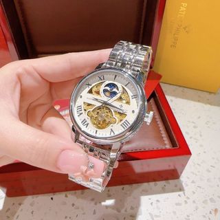 SĂN SALE LỚN ĐỒNG HỒ NAM TRUNG CẤP PATEC MÁY CƠ DÂY THÉP LỘ ĐÁY