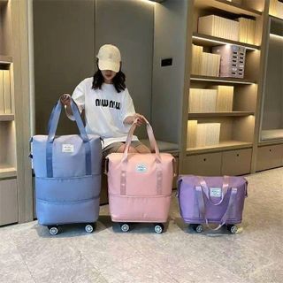 Túi Du Lịch 3 Tầng Mở Rộng Cực Khủng, 4 Bánh Xe Đa Năng, Di Chuyển Nhẹ Nhàng