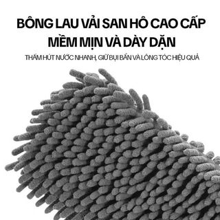CÂY LAU NHÀ SAN HÔ TỰ VẮT 360 ĐỘ ( 1 cây + 3 bông lau )