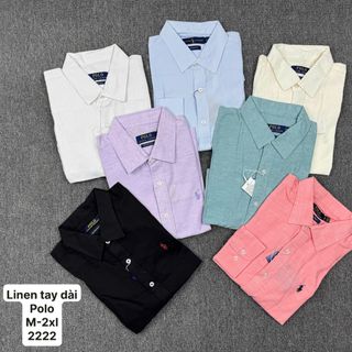 LINEN POLO tay dài nam.   Fom chuẩn  Chất vải linen tưng - mềm - ko pha.