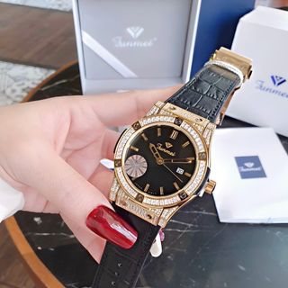 ĐỒNG HỒ NAM NỮ CHÍNH HÃNG FUNMEI F1503 VIỀN ĐÁ VÀNG FULLBOX