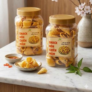 Bánh Snack Hình Nón Mắm Hành - Giòn Tan Đậm Đà Mặn Ngọt